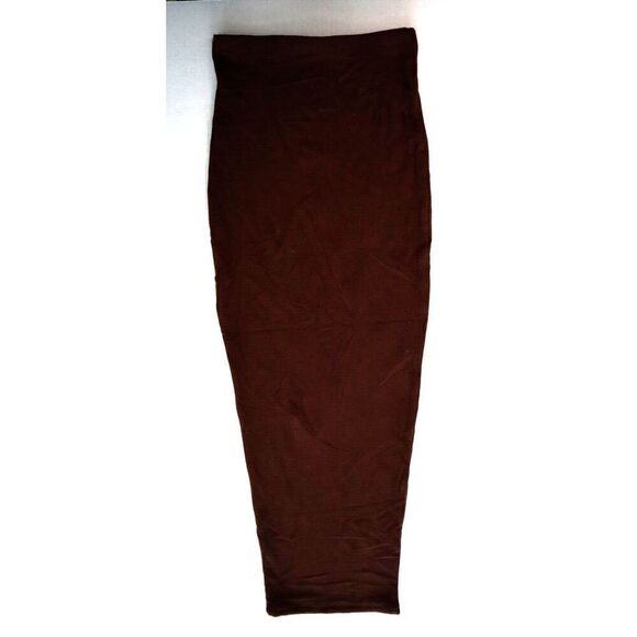 Naked Wardrobe NW-S0044 Women's Sz XS Chocolate Brown Hourglass Midi Skirt - Picture 1 of 8